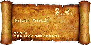 Holper Anikó névjegykártya
