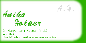 aniko holper business card