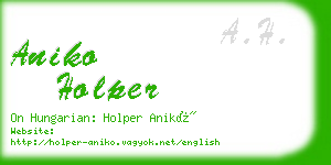 aniko holper business card